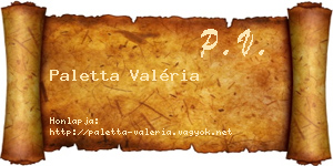 Paletta Valéria névjegykártya