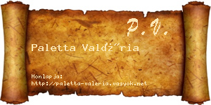 Paletta Valéria névjegykártya